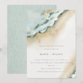 Kustgolf van Zee Zandband Nautisch Verloving Kaart (Voorkant / Achterkant)