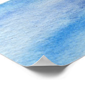 Kustgolf Waterverf Blauwe Bruiloftfeest Bord Poster (Hoek)