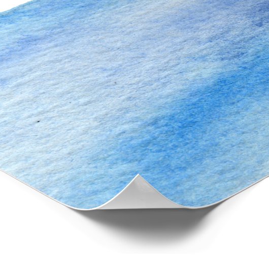 Kustgolf Waterverf Blauwe Bruiloftfeest Bord Poster (Hoek)