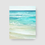 Kustgolf Waterverf Kustgolf Canvas Afdruk<br><div class="desc">Voeg een ontspannende zeebodem aan uw muren toe met deze kustgewikkelde canvasafdruk met waterverf tropische turquoise en zeegolven en beige strandzand. Art door KL Stock</div>