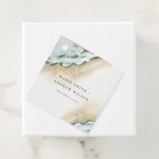 Kustgolf Zee Zandband Nautical Weddenschap Bedankjes Labels (In situ)