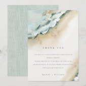 Kustgolf Zee Zandband Nautical Weddenschap Bedankkaart (Voorkant / Achterkant)