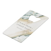 Kustgolf Zee Zandband Nautical Weddenschap Creditkaart Flessenopener (Achterkant Gekanteld)