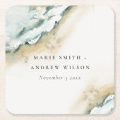 Kustgolf Zee Zandband Nautical Weddenschap Kartonnen Onderzetters (Voorkant)