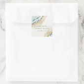 Kustgolf Zee Zandband Nautical Weddenschap Vierkante Sticker (Tas)