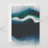 Kustgolven Navy Beach Oceaan Elegante bruiloft Kaart (Achterkant)