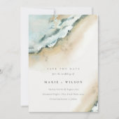 Kustgolven van Zee zand strand sparen de datum Kaart (Voorkant)