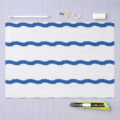 Kustgolven zee blauw wit nautisch patroon tissuepapier (Craft)