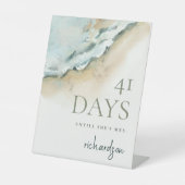 Kustgolven Zee Zand Beach Dagen Tot Mrs Reclamebord Met Voetstuk (Voorkant)