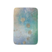 Kustgoten | Blauwe en groene Waterverf Gold Badmat (Voorkant Verticaal)