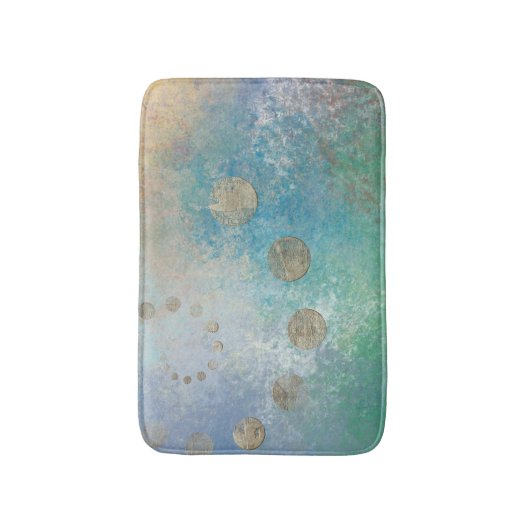 Kustgoten | Blauwe en groene Waterverf Gold Badmat (Voorkant Verticaal)