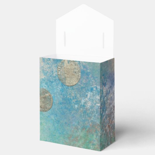 Kustgoten | Blauwe en groene Waterverf Gold Bedankdoosjes (Geopend)