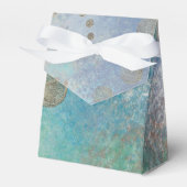 Kustgoten | Blauwe en groene Waterverf Gold Bedankdoosjes (Voorkant Zijde)