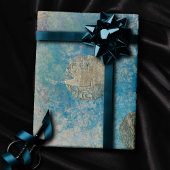 Kustgoten | Blauwe en groene Waterverf Gold Cadeaupapier
