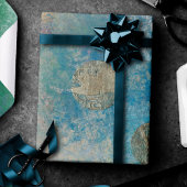 Kustgoten | Blauwe en groene Waterverf Gold Cadeaupapier