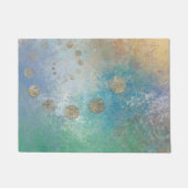 Kustgoten | Blauwe en groene Waterverf Gold Deurmat (Voorkant)