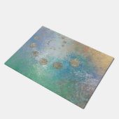 Kustgoten | Blauwe en groene Waterverf Gold Deurmat (Schuin)