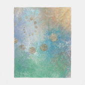 Kustgoten | Blauwe en groene Waterverf Gold Fleece Deken (Voorkant)