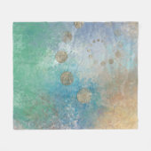 Kustgoten | Blauwe en groene Waterverf Gold Fleece Deken (Voorkant (Horizontaal))