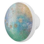 Kustgoten | Blauwe en groene Waterverf Gold Keramische Knop (Rechts)