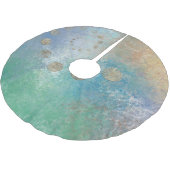 Kustgoten | Blauwe en groene Waterverf Gold Kerstboom Rok (Gekanteld)