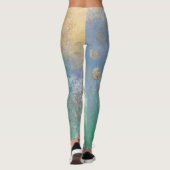 Kustgoten | Blauwe en groene Waterverf Gold Leggings (Achterkant)