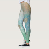 Kustgoten | Blauwe en groene Waterverf Gold Leggings (Links)