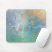 Kustgoten | Blauwe en groene Waterverf Gold Muismat (Met muis)