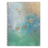 Kustgoten | Blauwe en groene Waterverf Gold Notitieboek (Voorkant)
