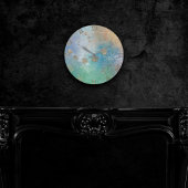 Kustgoten | Blauwe en groene Waterverf Gold Ronde Klok