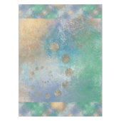 Kustgoten | Blauwe en groene Waterverf Gold Tafelkleed (Voorkant)