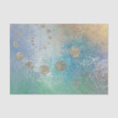 Kustgoten | Blauwe en groene Waterverf Gold Tissuepapier (Voorkant)