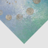 Kustgoten | Blauwe en groene Waterverf Gold Tissuepapier (Detail)