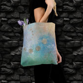 Kustgoten | Blauwe en groene Waterverf Gold Tote Bag