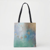 Kustgoten | Blauwe en groene Waterverf Gold Tote Bag (Voorkant)