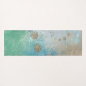 Kustgoten | Blauwe en groene Waterverf Gold Yogamat (Achterkant (horizontaal))