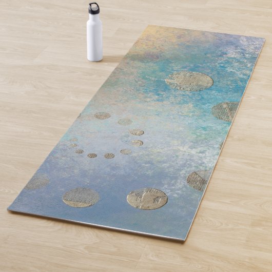 Kustgoten | Blauwe en groene Waterverf Gold Yogamat (In situ)