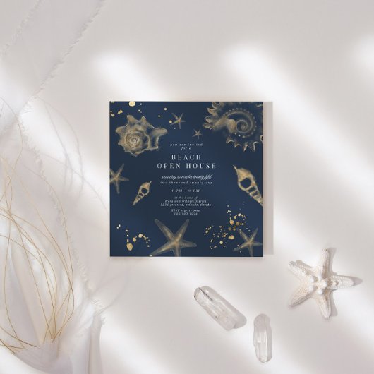 Kustgouden elegante vierkante open huis kaart