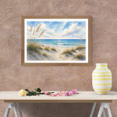 Kustgras Strand Poster | Blauwe Horizon