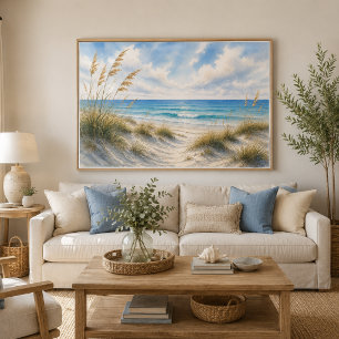Kustgras Strand Poster Blauwe Horizon