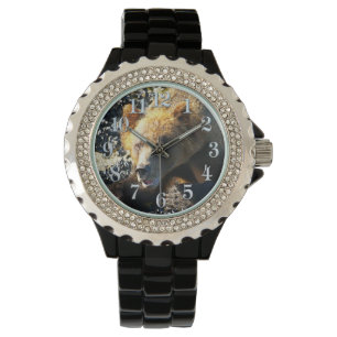 Kustgrizzly Beren gezicht - Wildlife Foto Horloge