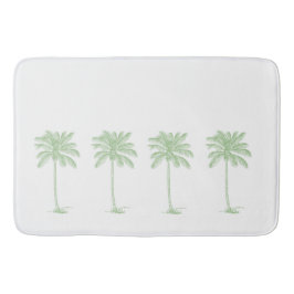Kustgroen en witte palmboom badmat