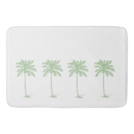 Kustgroen en witte palmboom badmat (Voorkant)