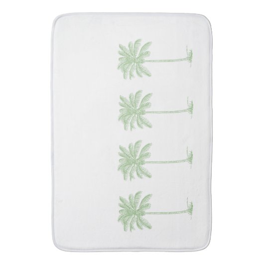 Kustgroen en witte palmboom badmat (Voorkant Verticaal)