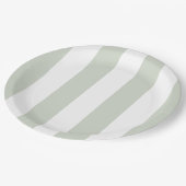 Kustgroene Cabana Stripes Verjaardag Papieren Bordje (Gekanteld)