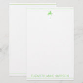 Kustgroene en witte palmbomen briefpapier (Voorkant / Achterkant)