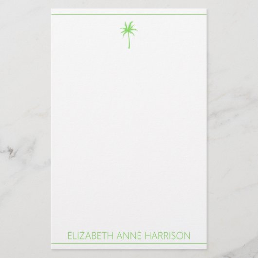 Kustgroene en witte palmbomen briefpapier (Voorkant)