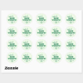 Kustgroene gestreepte Bach-weekend schelp Ronde Sticker (Vel)