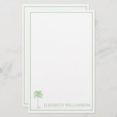 Kustgroene palm palm boom gepersonaliseerd briefpapier (Voorkant / Achterkant)