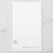Kustgroene Palmetto Palmboom Persoonlijk Briefpapier (Voorkant)
